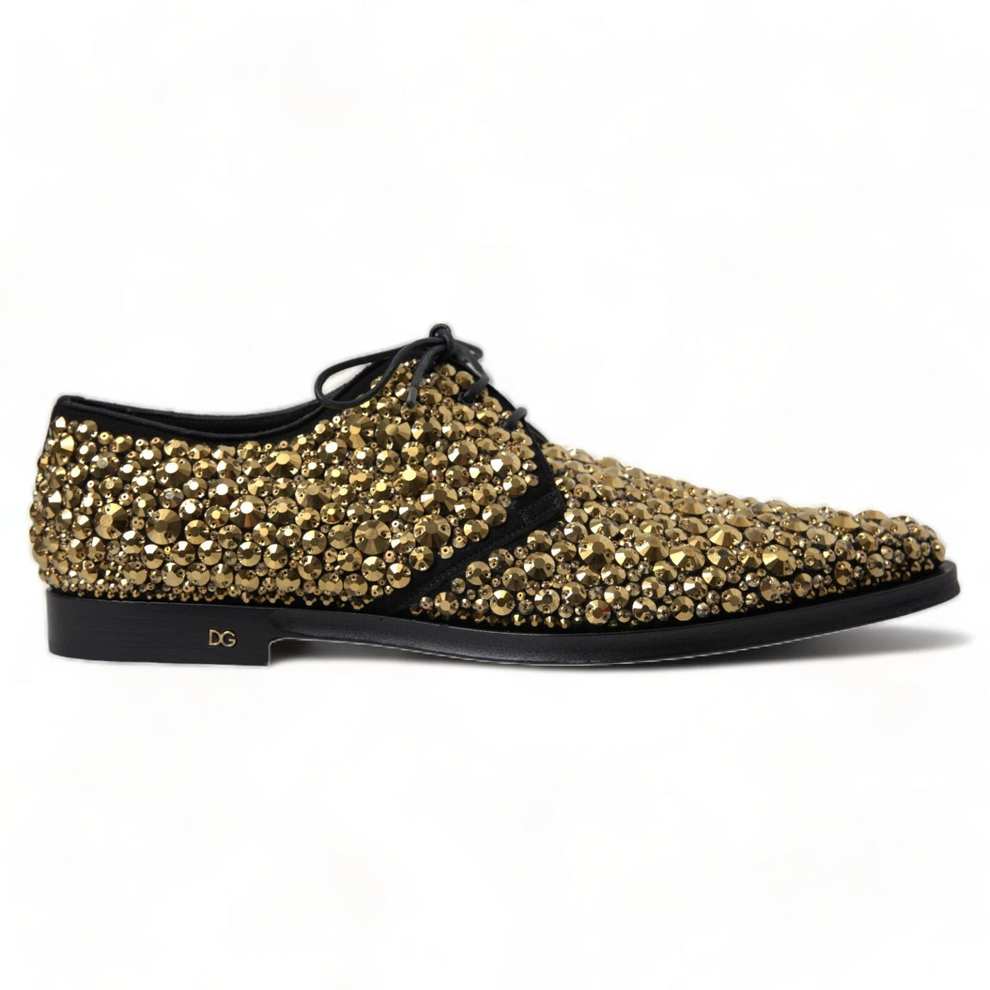 Dolce &amp; Gabbana Black Gold Versierde Derby Schoenen