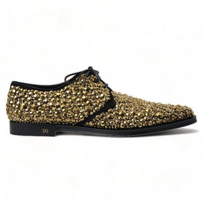 Dolce &amp; Gabbana Black Gold Versierde Derby Schoenen