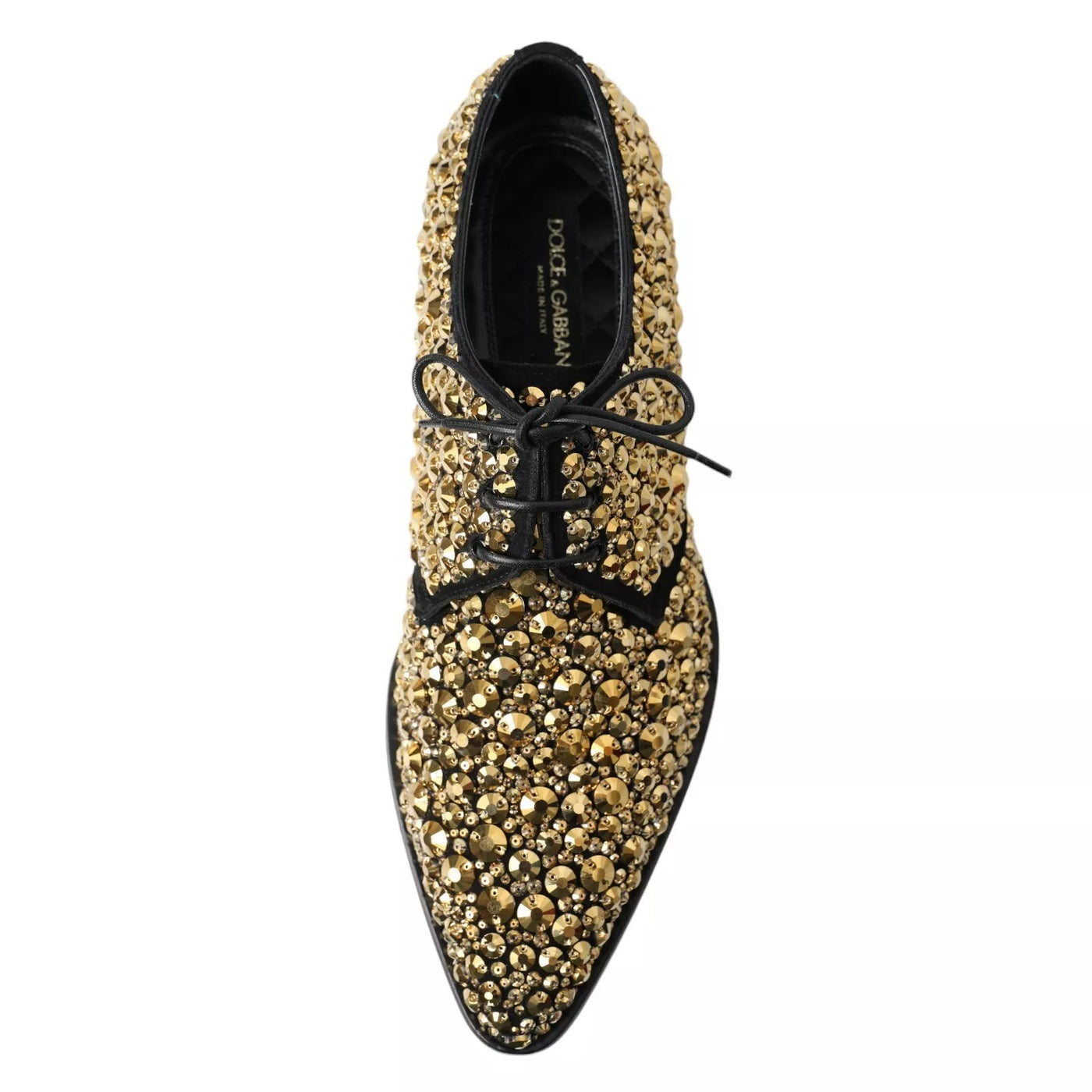 Dolce &amp; Gabbana Black Gold Versierde Derby Schoenen
