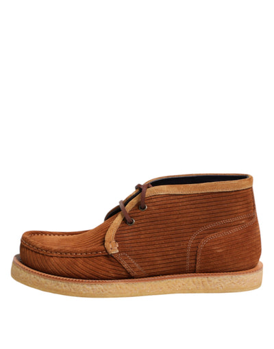 Dolce &amp; Gabbana Bruine Suède Nubuck Leren Desert Enkellaarzen