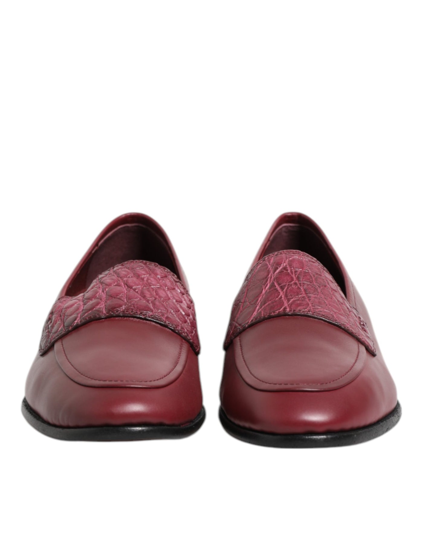 Dolce &amp; Gabbana Burgundy leren formele instapschoenen