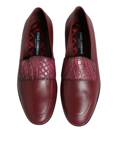 Dolce &amp; Gabbana Burgundy leren formele instapschoenen