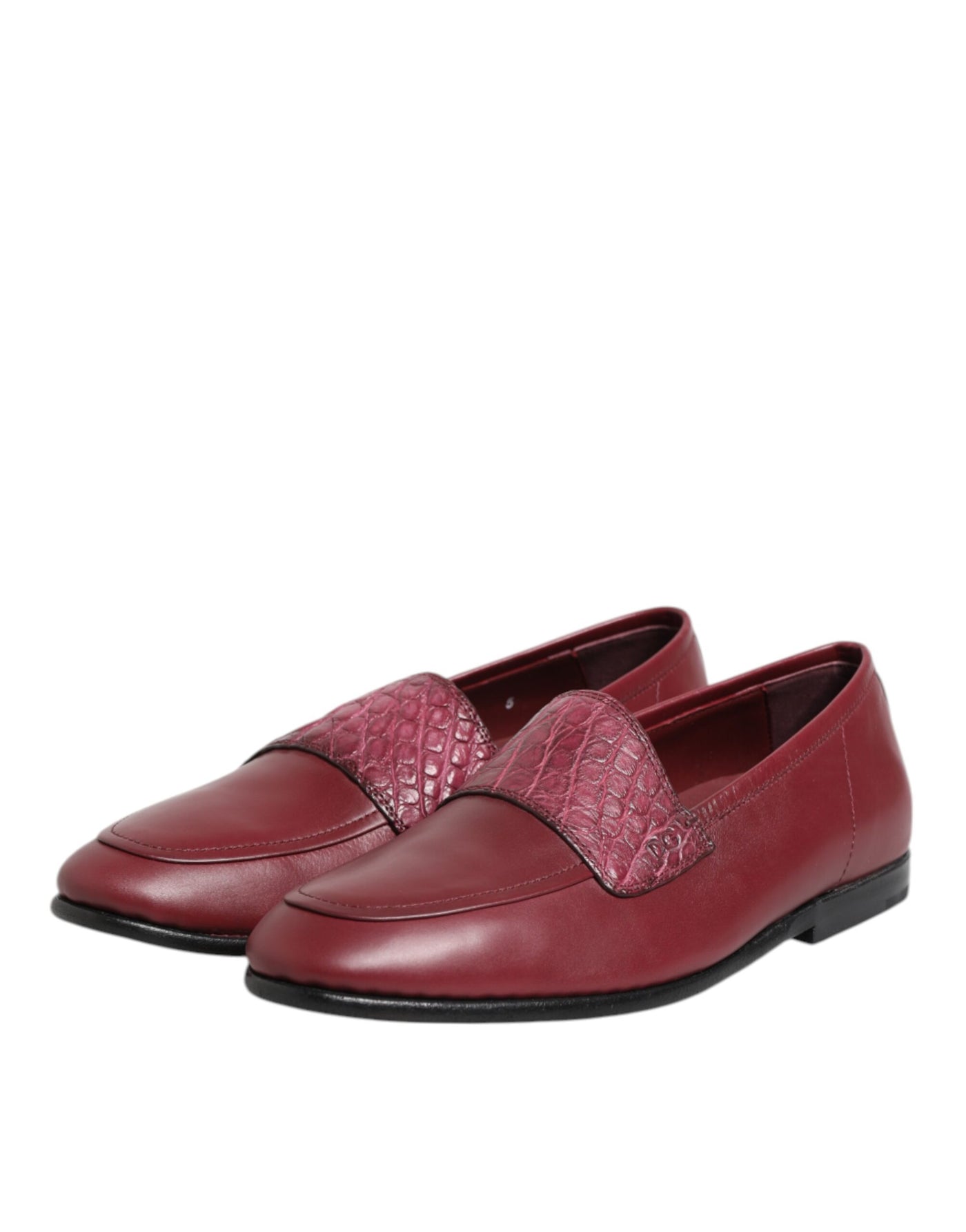 Dolce &amp; Gabbana Burgundy leren formele instapschoenen
