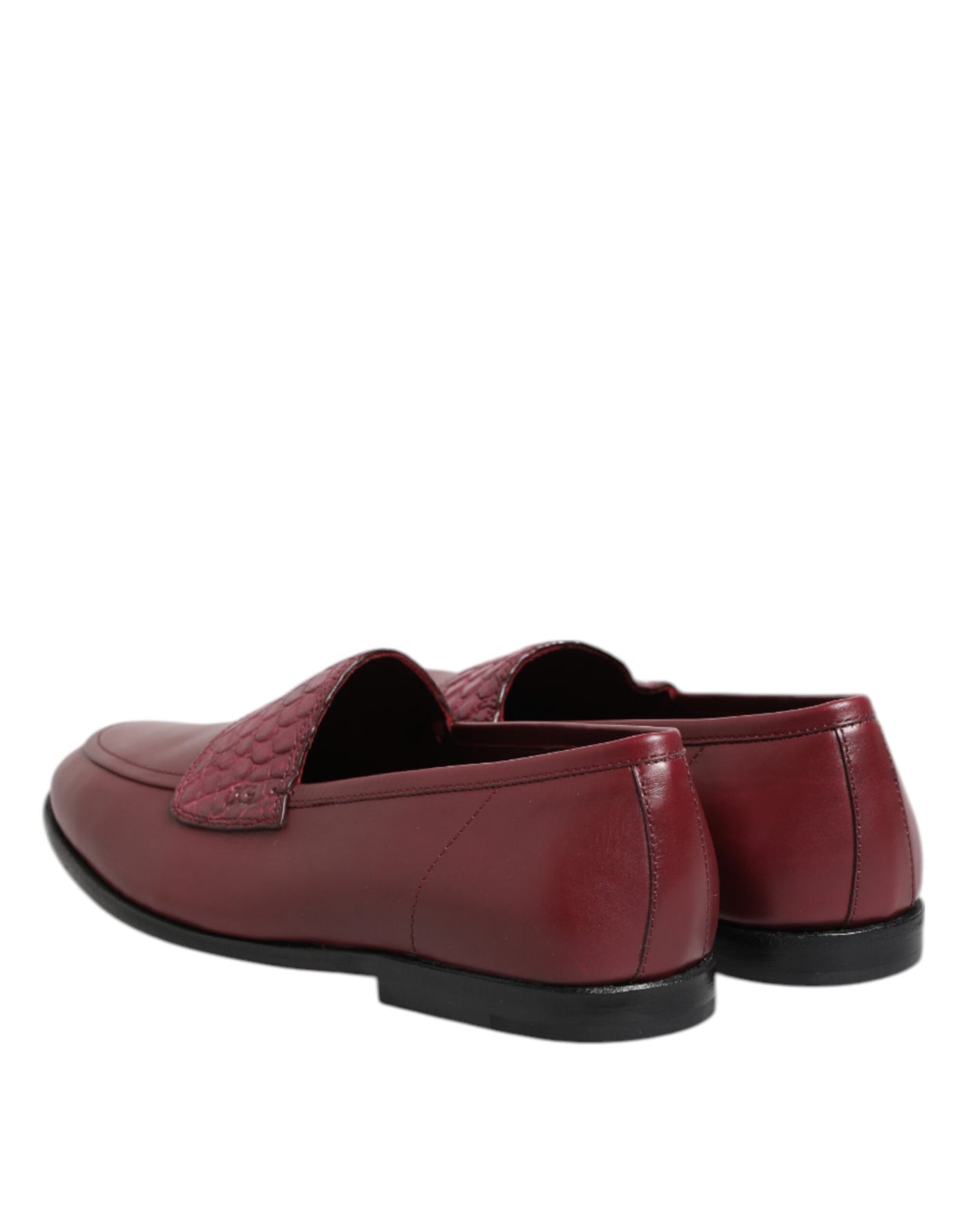 Dolce &amp; Gabbana Burgundy leren formele instapschoenen