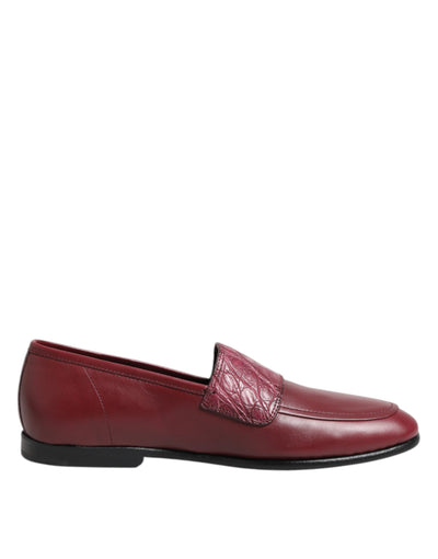 Dolce &amp; Gabbana Burgundy leren formele instapschoenen