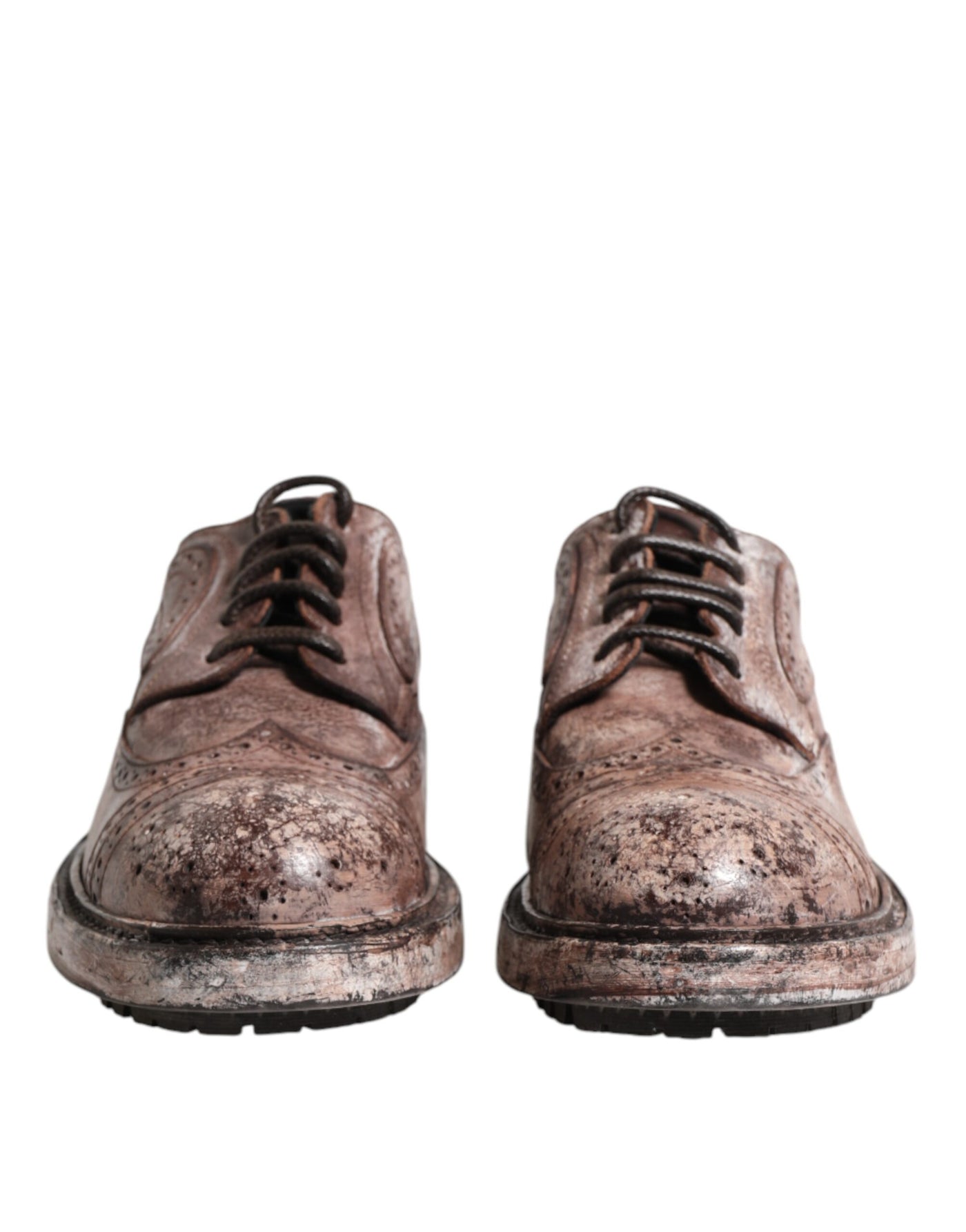 Chaussures richelieu à lacets en cuir marron vieilli Dolce &amp; Gabbana