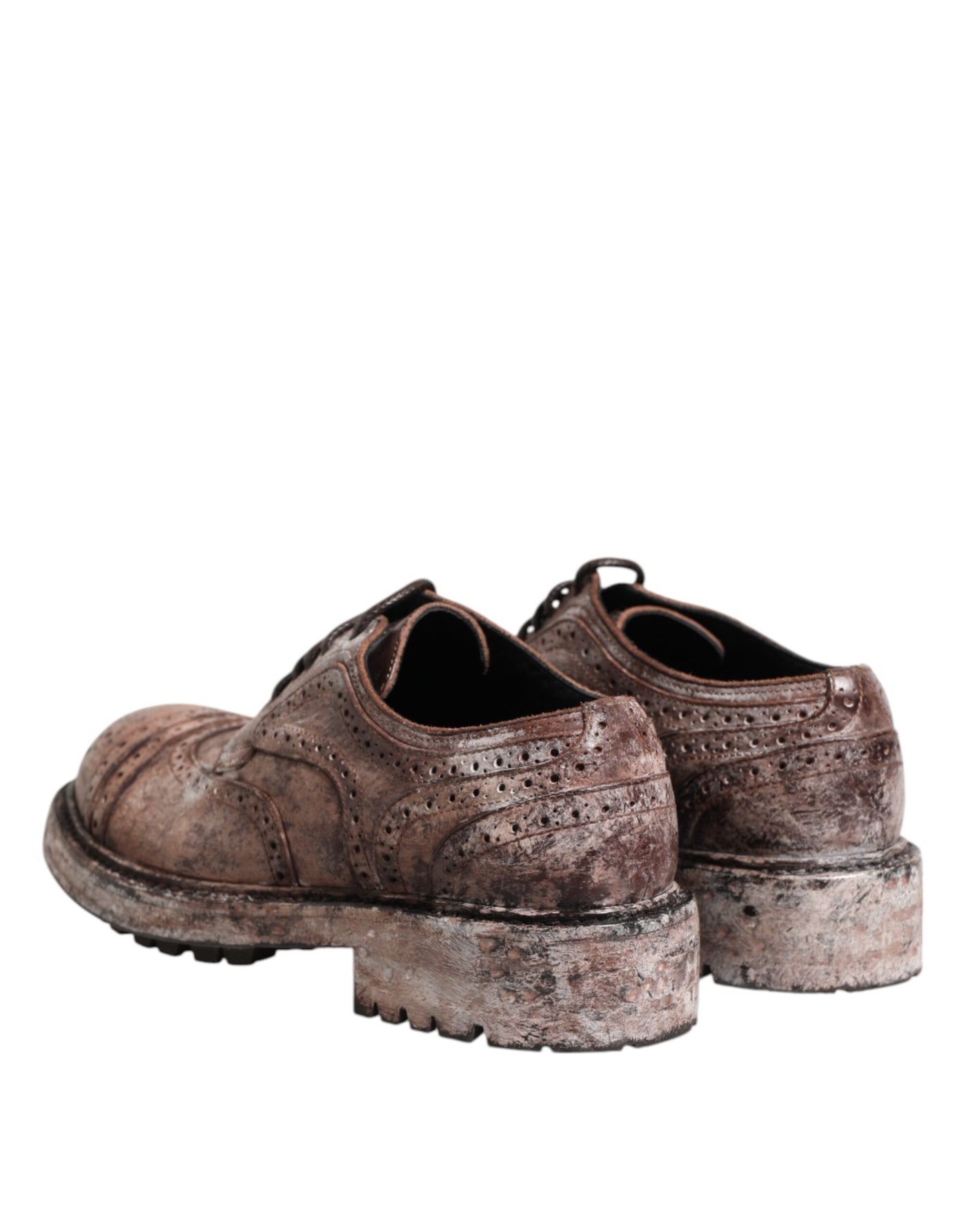 Chaussures richelieu à lacets en cuir marron vieilli Dolce &amp; Gabbana