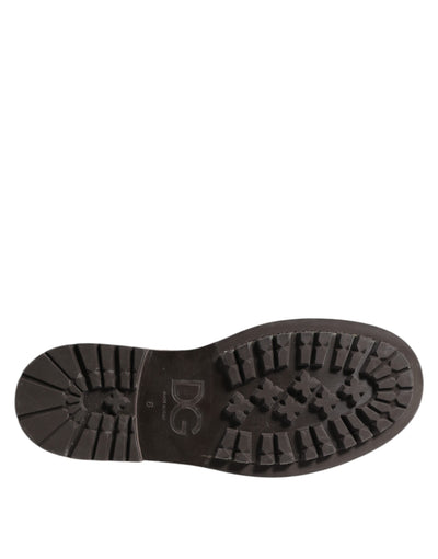 Chaussures richelieu à lacets en cuir marron vieilli Dolce &amp; Gabbana