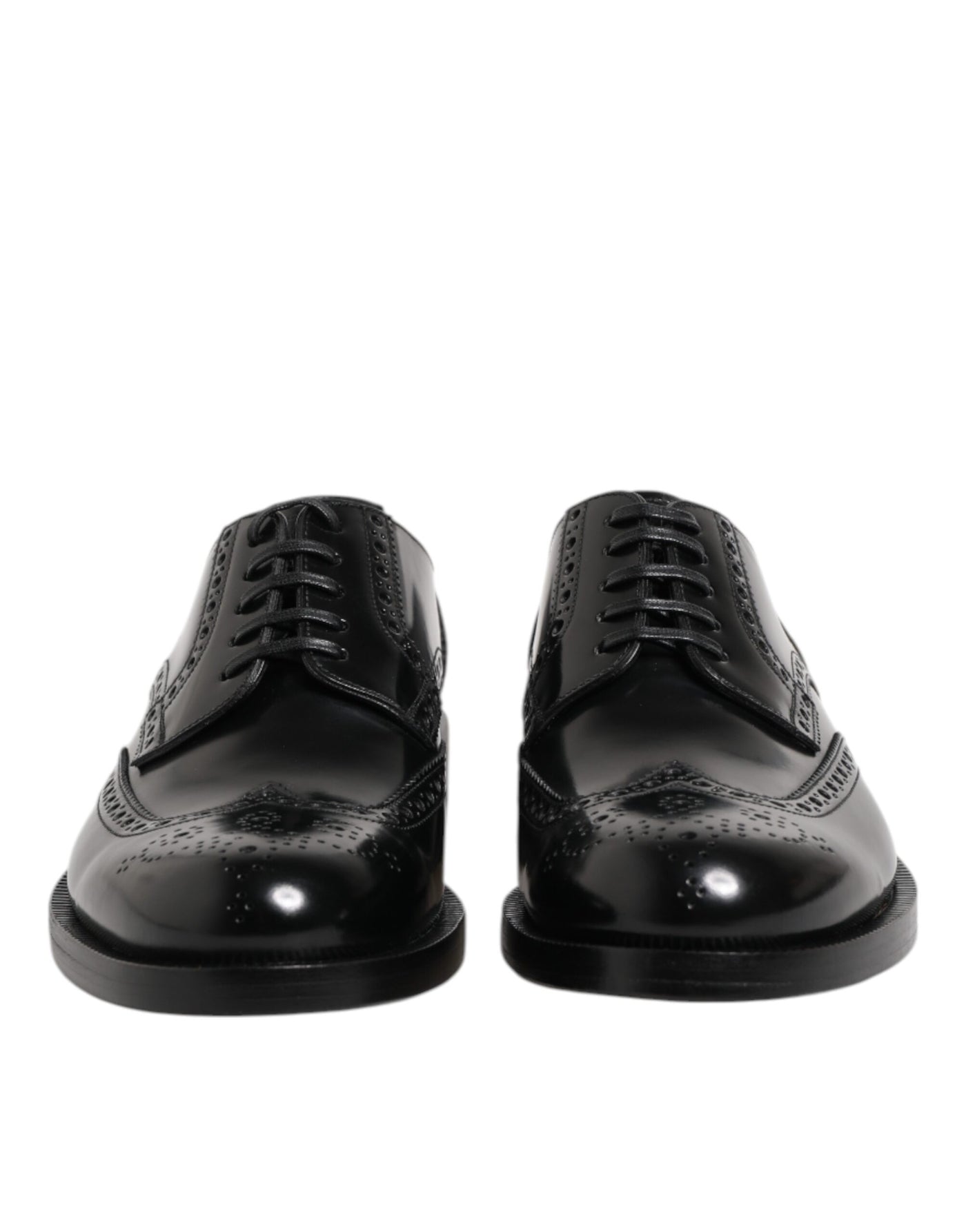 Dolce &amp; Gabbana Zwarte Leren Derby Wingtip Formele Schoenen