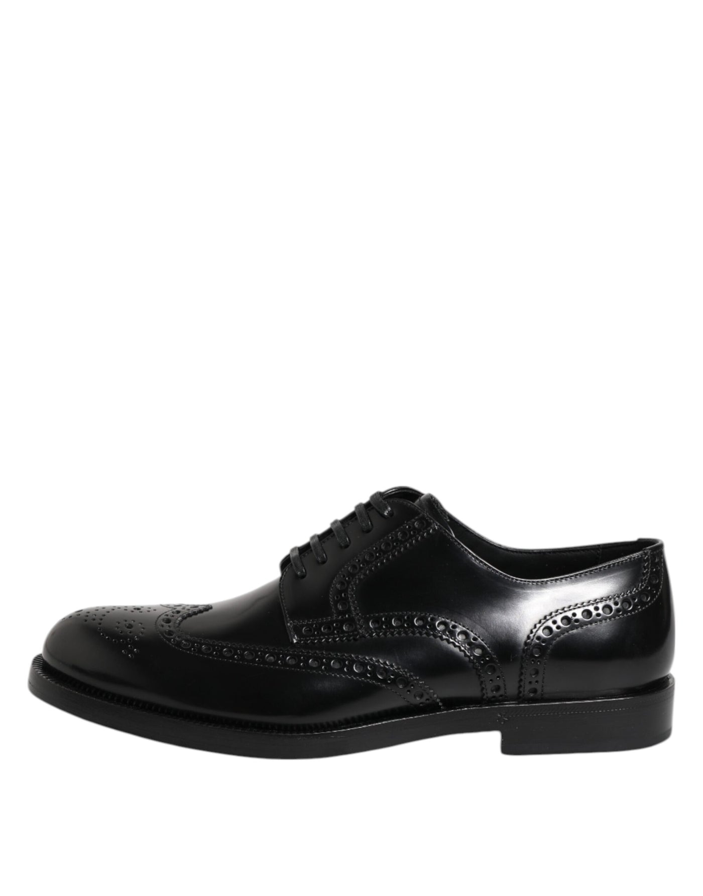 Dolce &amp; Gabbana Zwarte Leren Derby Wingtip Formele Schoenen