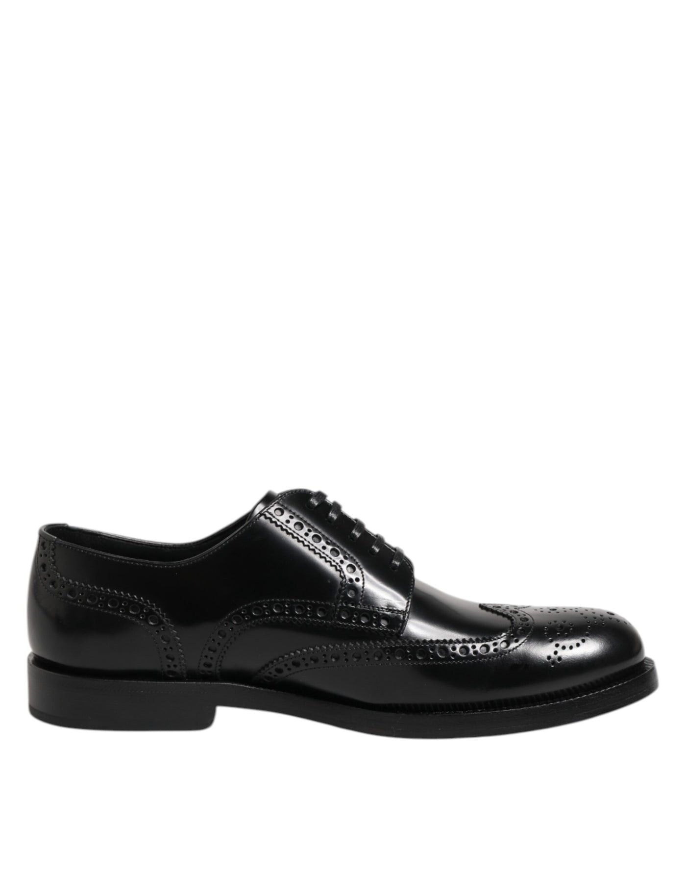 Dolce &amp; Gabbana Zwarte Leren Derby Wingtip Formele Schoenen