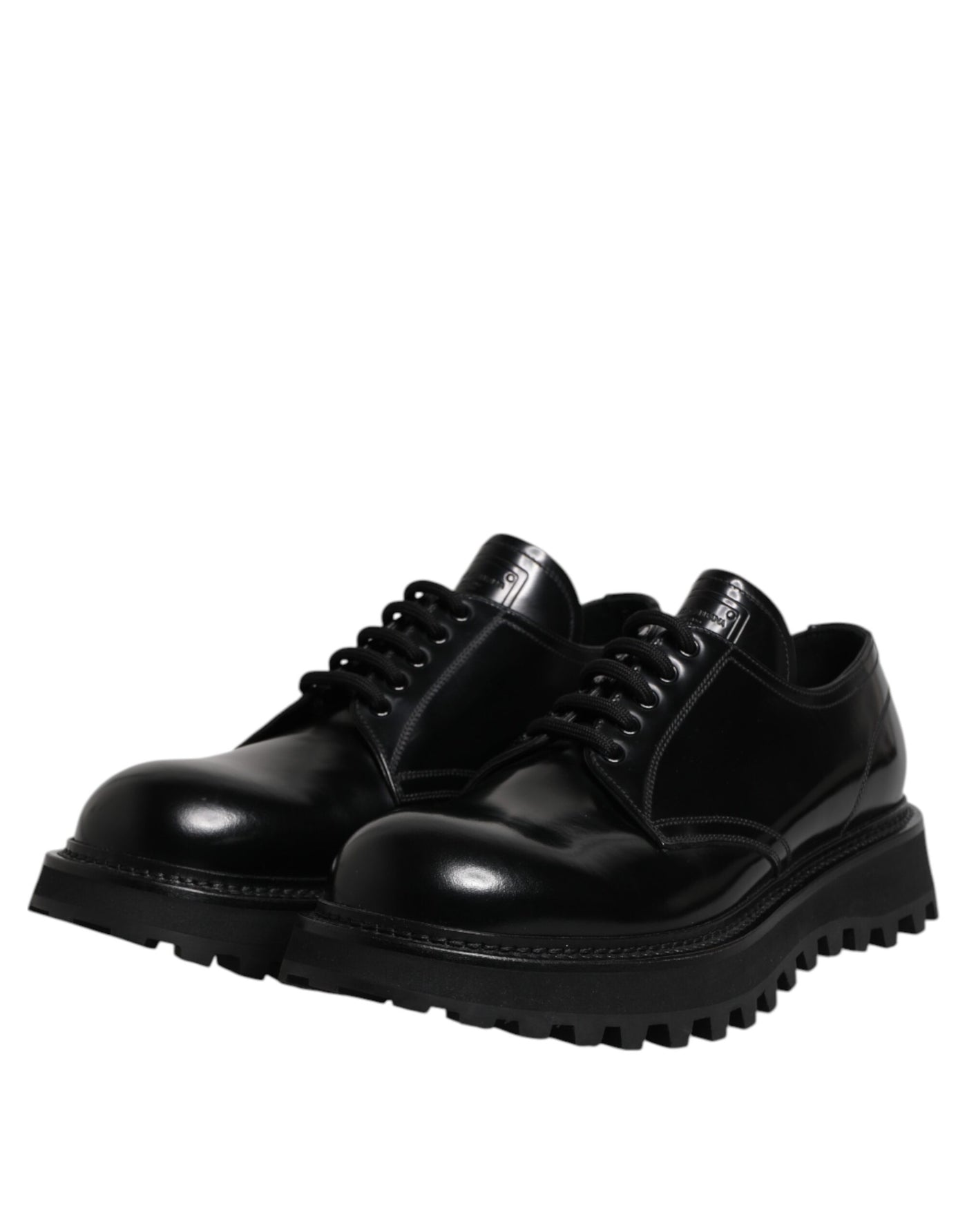 Chaussures de randonnée à lacets en cuir noir Dolce &amp; Gabbana