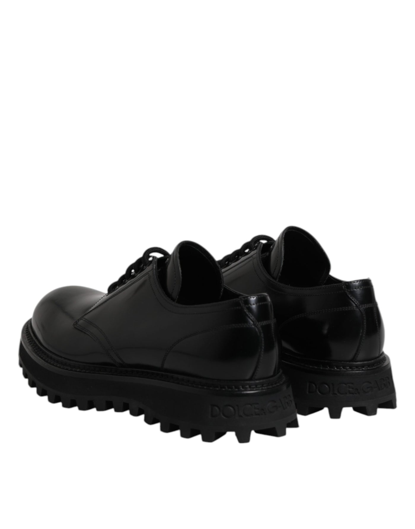 Chaussures de randonnée à lacets en cuir noir Dolce &amp; Gabbana