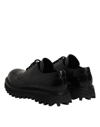 Chaussures de randonnée à lacets en cuir noir Dolce &amp; Gabbana