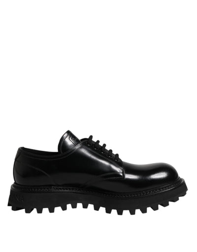 Chaussures de randonnée à lacets en cuir noir Dolce &amp; Gabbana