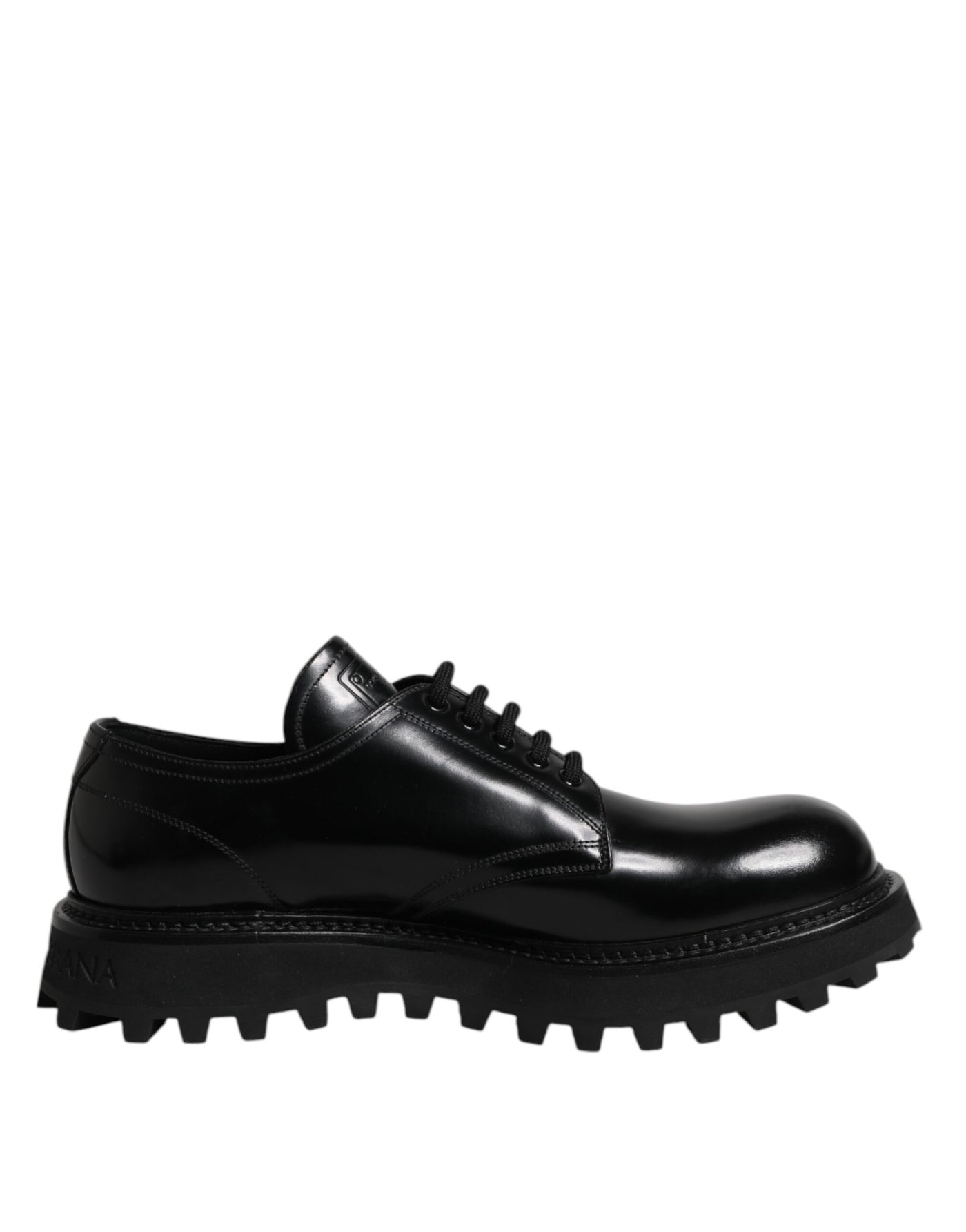 Chaussures de randonnée à lacets en cuir noir Dolce &amp; Gabbana