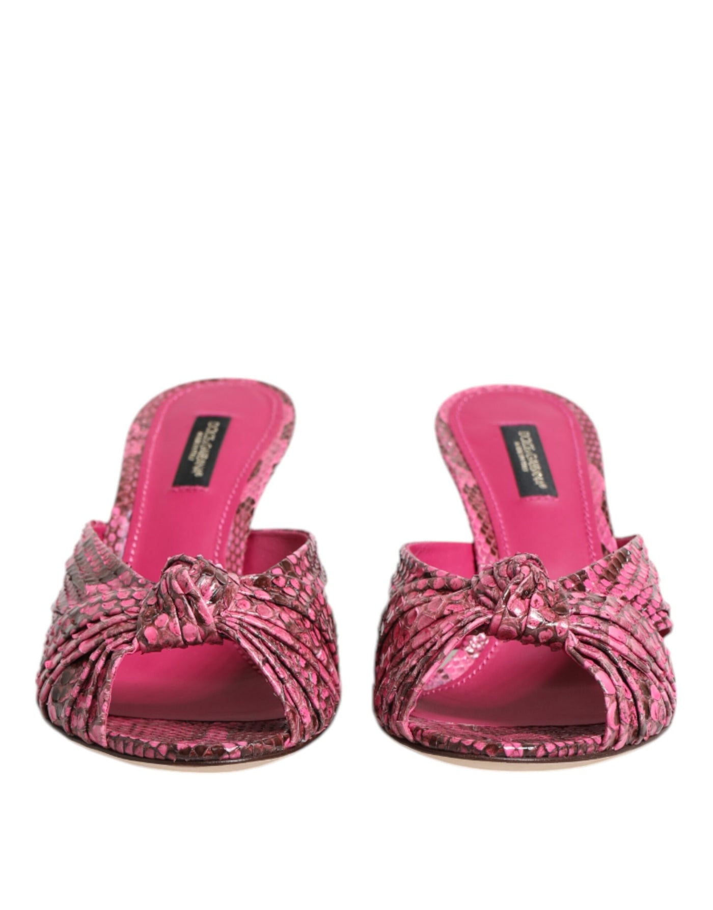 Dolce &amp; Gabbana roze leren hakken slippers sandalen schoenen