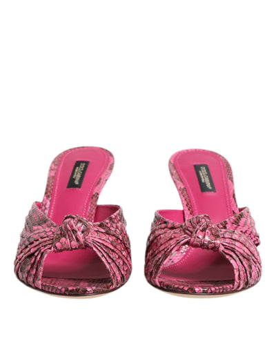 Dolce &amp; Gabbana roze leren hakken slippers sandalen schoenen