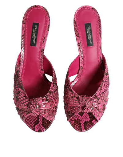 Dolce &amp; Gabbana roze leren hakken slippers sandalen schoenen