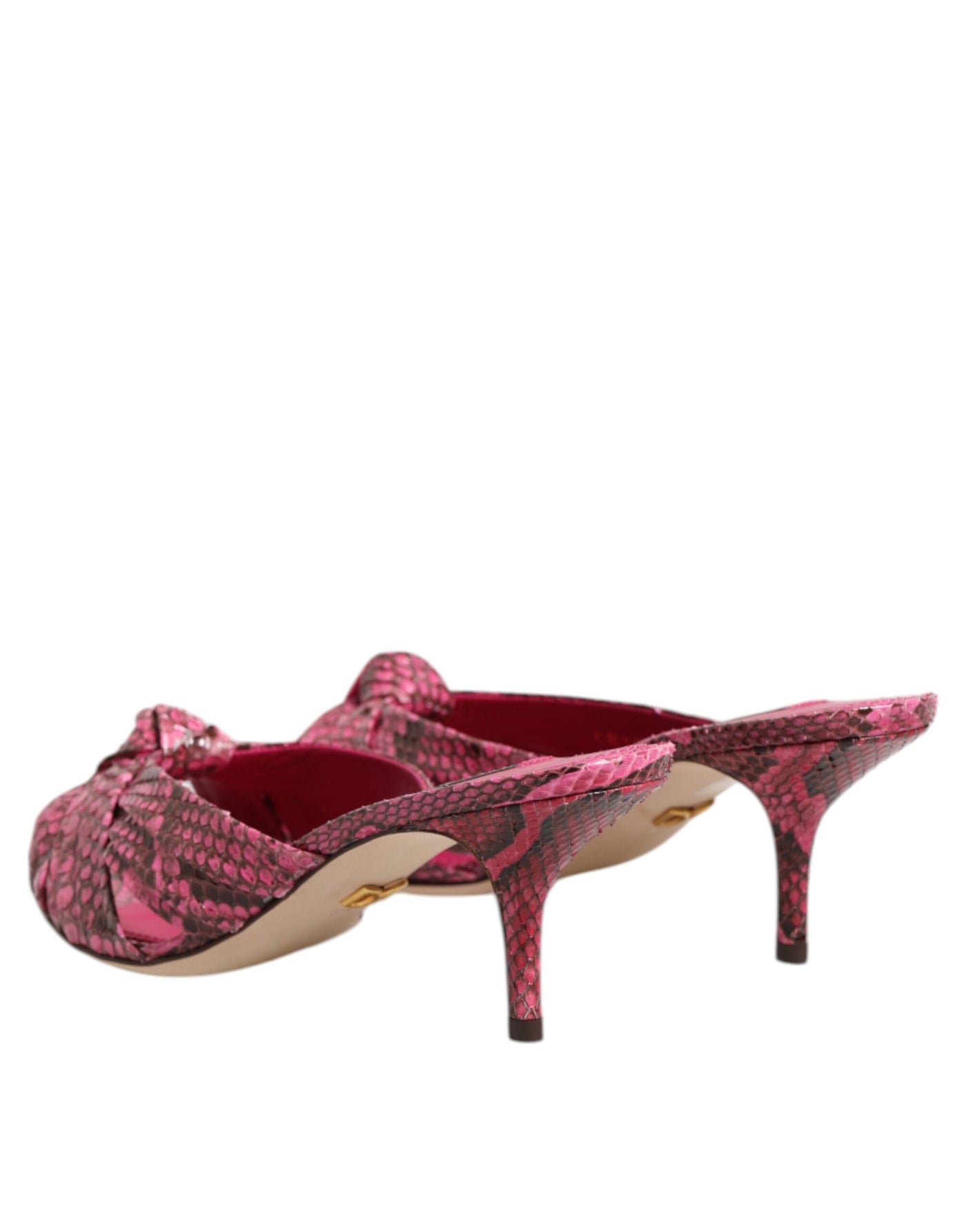 Dolce &amp; Gabbana roze leren hakken slippers sandalen schoenen