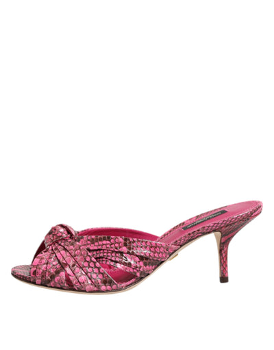 Dolce &amp; Gabbana roze leren hakken slippers sandalen schoenen