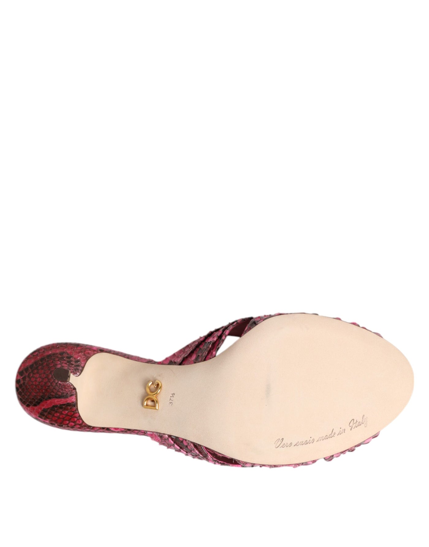 Dolce &amp; Gabbana roze leren hakken slippers sandalen schoenen