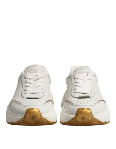 Dolce & Gabbana White Gold Daymaster Low Top Sneakers Shoes