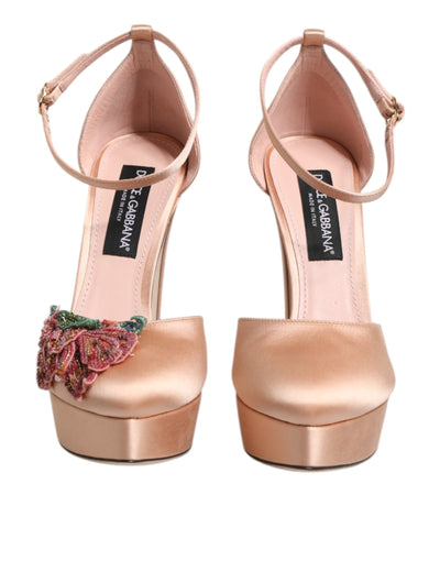 Dolce &amp; Gabbana roze blokhakken enkelband sandalen schoenen