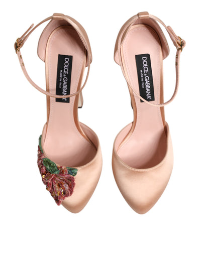 Dolce &amp; Gabbana roze blokhakken enkelband sandalen schoenen