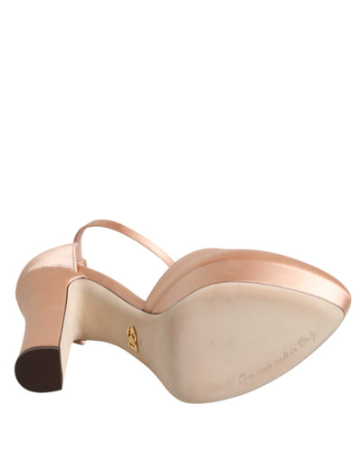 Dolce &amp; Gabbana roze blokhakken enkelband sandalen schoenen