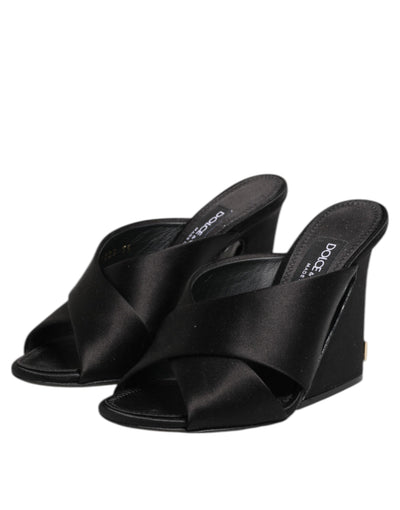 Dolce & Gabbana Black Keira Baroque High Heel Sandals Shoes
