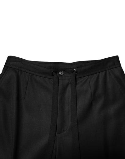 Dolce & Gabbana Solid Black Cargo Jogger Men Sweatpants Pants
