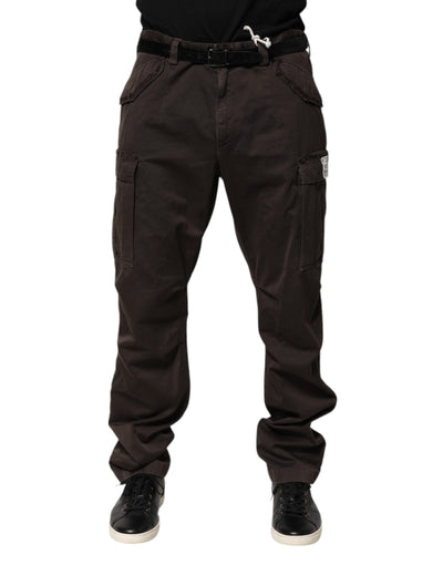 Dolce &amp; Gabbana Bruine Katoenen Stretch Cargo Heren Broek