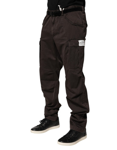 Dolce &amp; Gabbana Bruine Katoenen Stretch Cargo Heren Broek