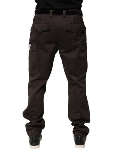 Dolce &amp; Gabbana Bruine Katoenen Stretch Cargo Heren Broek