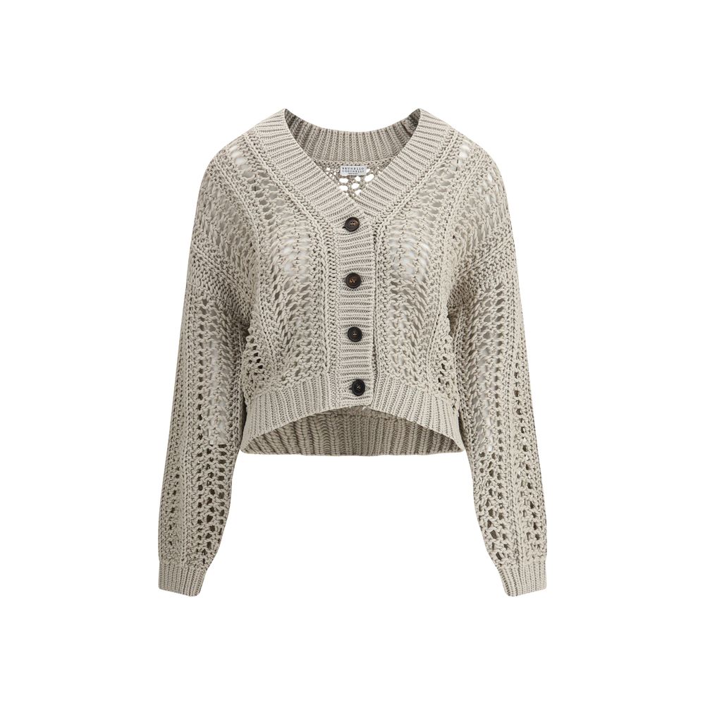 Brunello Cucinelli Cardigan in geperforeerde brei
