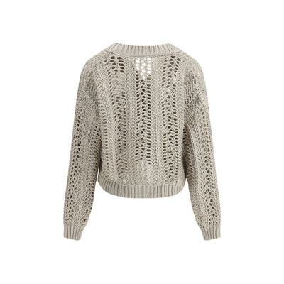 Brunello Cucinelli Cardigan in geperforeerde brei