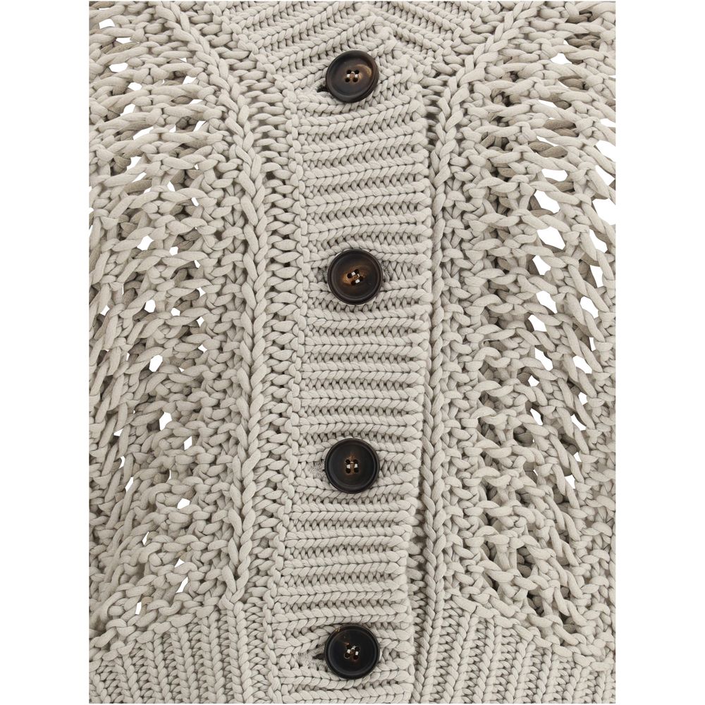 Brunello Cucinelli Cardigan in geperforeerde brei