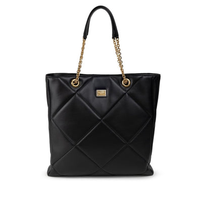 Sac fourre-tout en cuir noir Dolce &amp; Gabbana