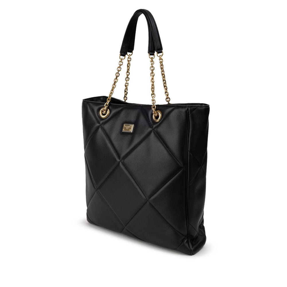 Sac fourre-tout en cuir noir Dolce &amp; Gabbana