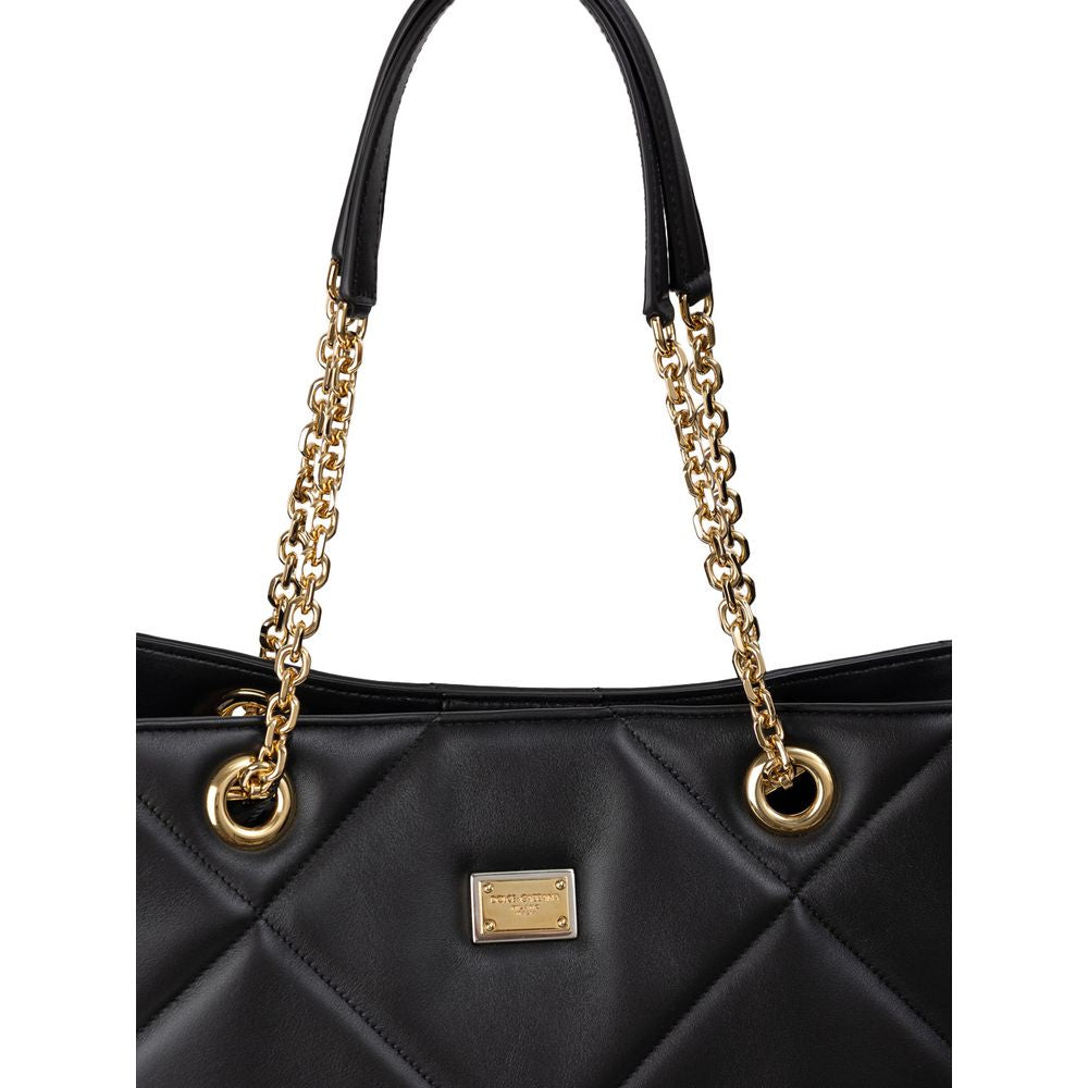 Sac fourre-tout en cuir noir Dolce &amp; Gabbana