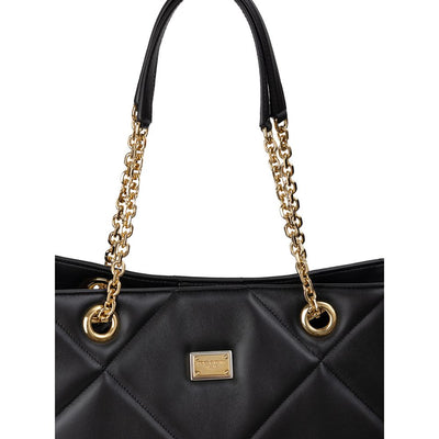 Sac fourre-tout en cuir noir Dolce &amp; Gabbana