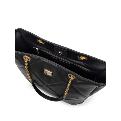 Sac fourre-tout en cuir noir Dolce &amp; Gabbana
