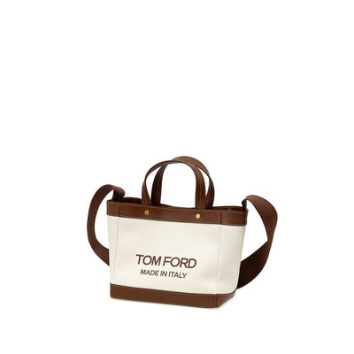 Sac fourre-tout en coton beige Tom Ford
