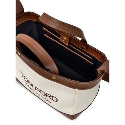 Sac fourre-tout en coton beige Tom Ford