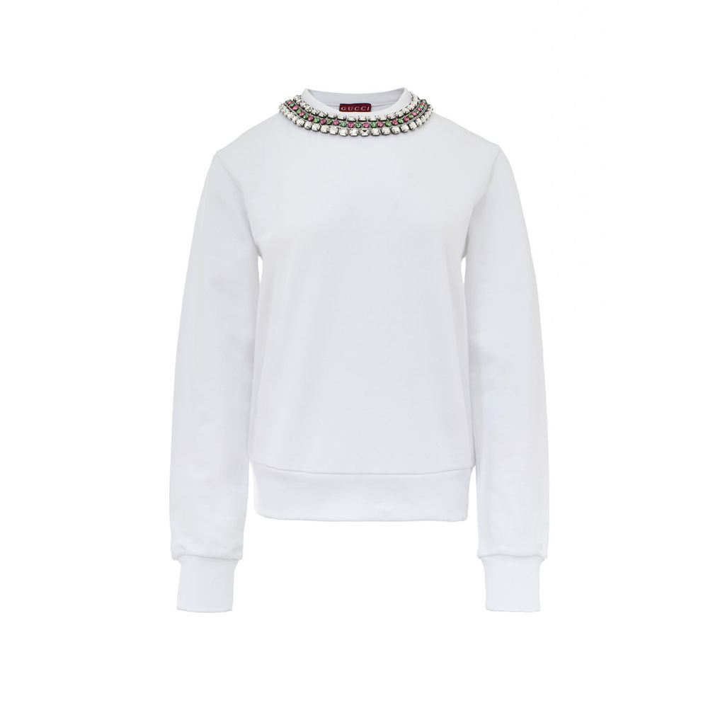 Sweat-shirt en coton blanc Gucci