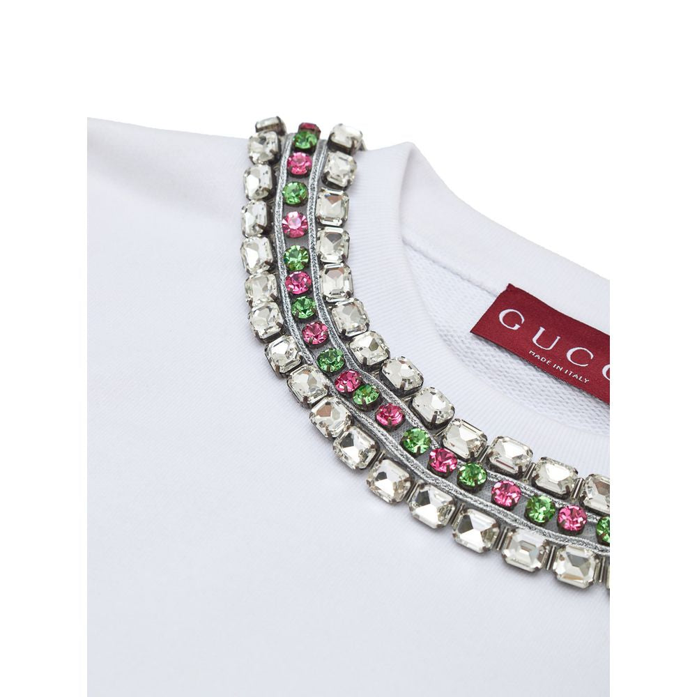 Sweat-shirt en coton blanc Gucci