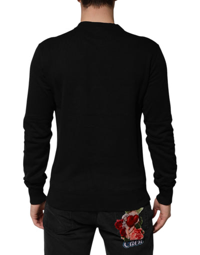 Pull Dolce &amp; Gabbana en coton noir orné de cristaux DG