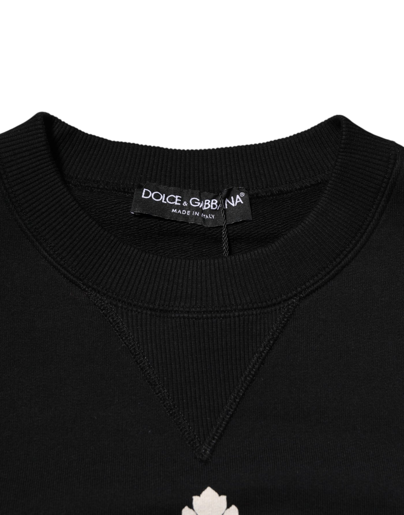 Pull Dolce &amp; Gabbana en coton noir orné de cristaux DG