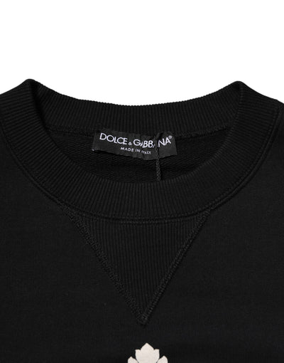 Pull Dolce &amp; Gabbana en coton noir orné de cristaux DG